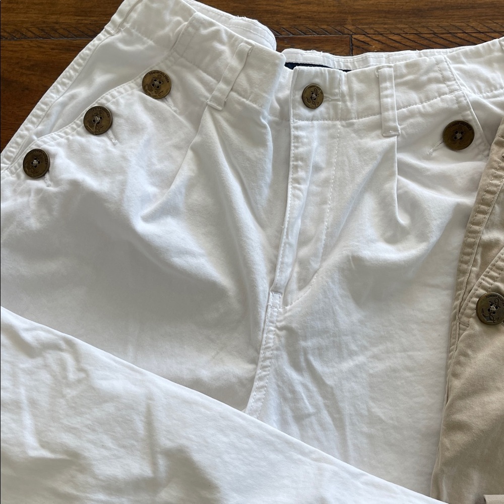 2 Tommy Hilfiger Capri pants size 4 white and khaki tan - Picture 2 of 16